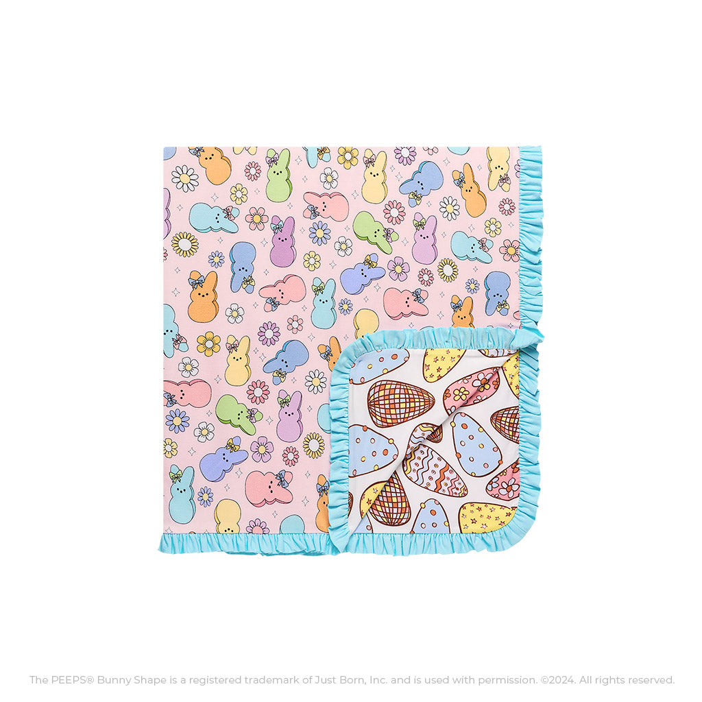 Addison Mae & Posh Easter Eggs Ruffled Luxette Patoo® Blanket