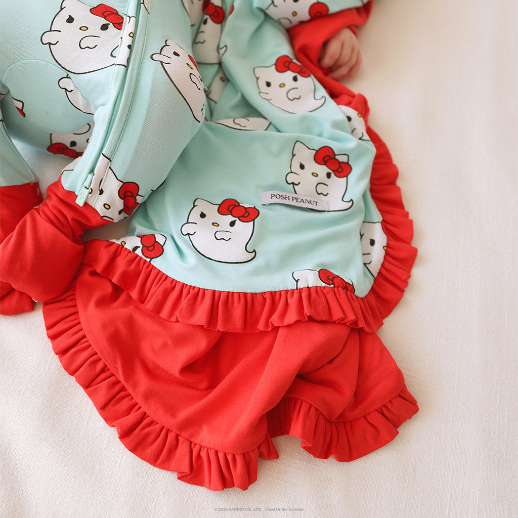 Hello Kitty® Ghost & Red Ruffled Luxette Patoo® Blanket