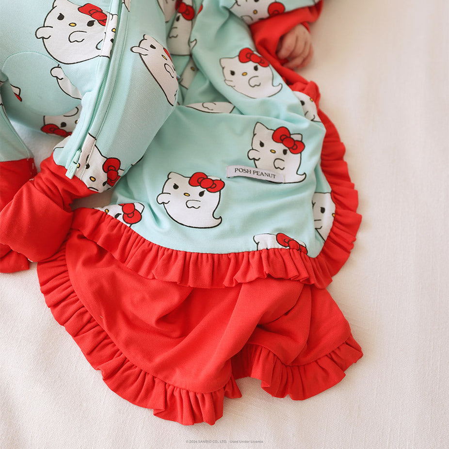 Hello Kitty® Ghost & Red Ruffled Luxette Patoo® Blanket