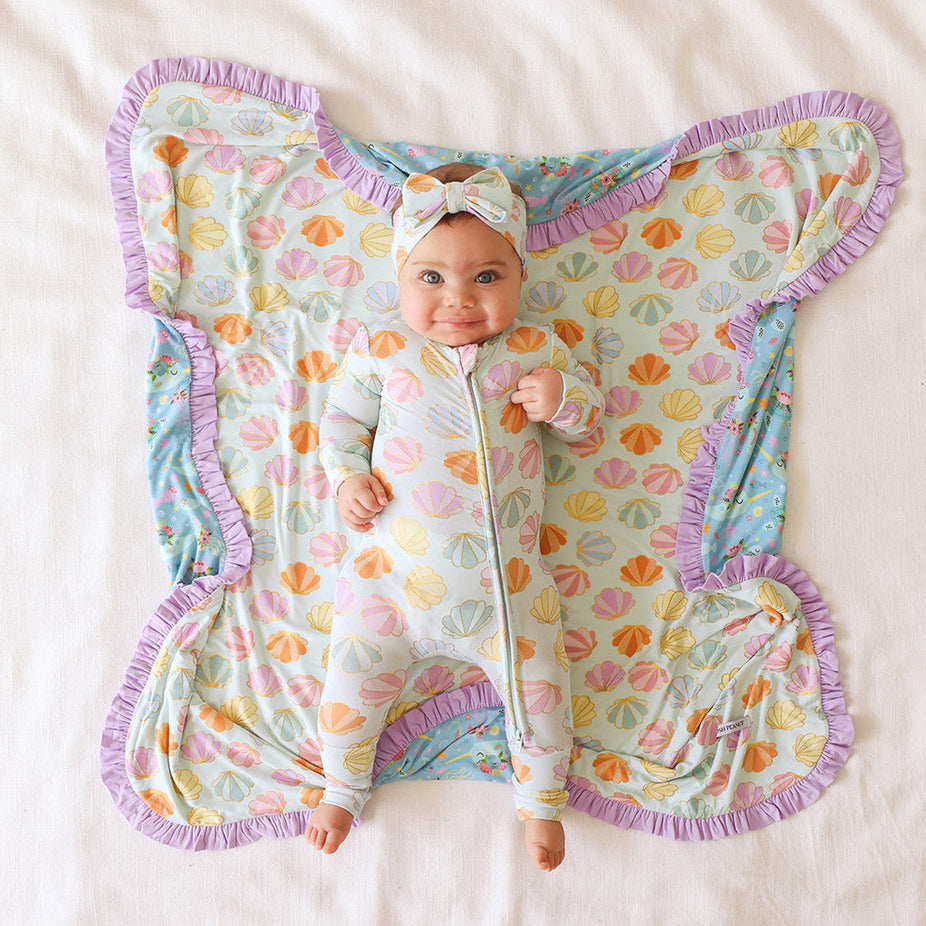 Shelly & Cady Ruffled Luxette Patoo® Blanket