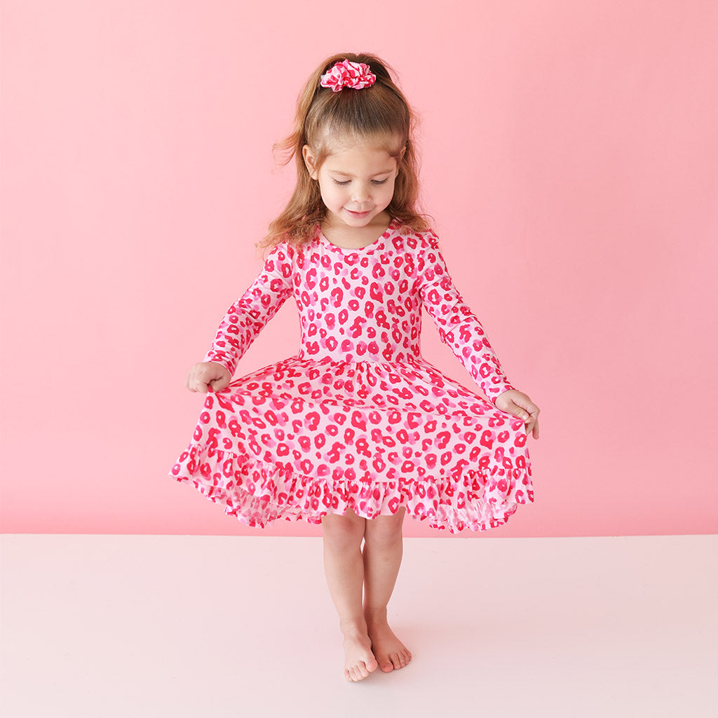Ashley Long Sleeve Ruffled Twirl Dress