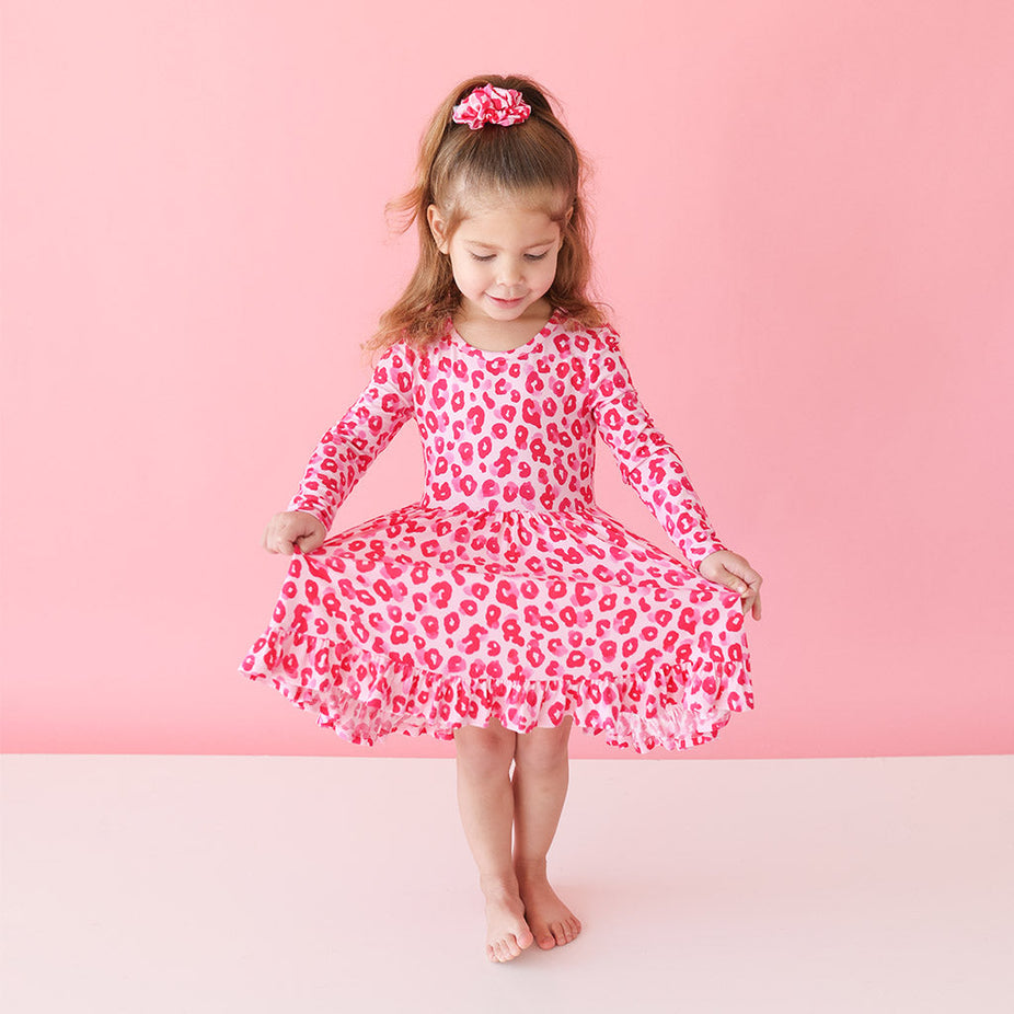 Ashley Long Sleeve Ruffled Twirl Dress