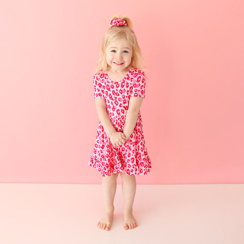 Ashley Short Sleeve Ruffled Twirl Dress
