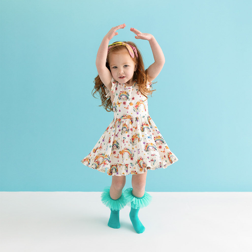 Lucky Rainbow Ruffled Twirl Dress