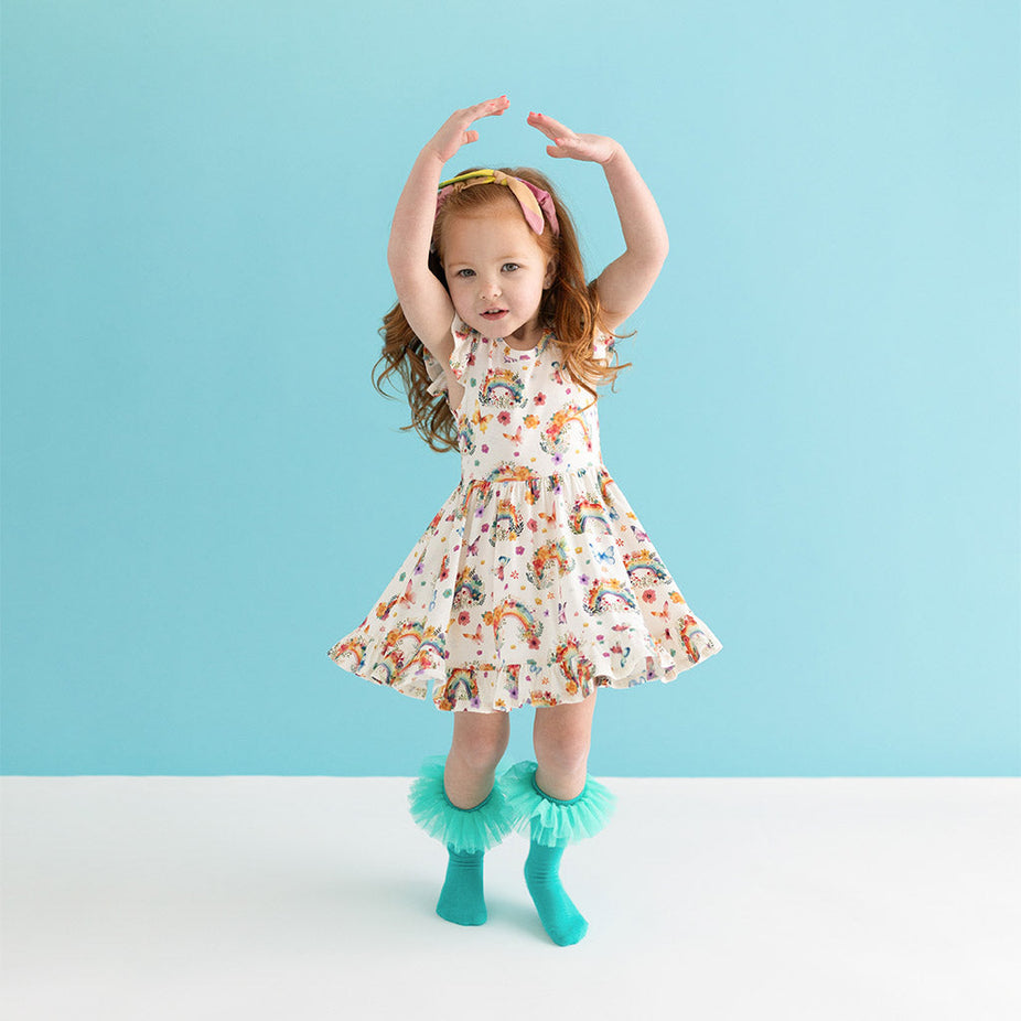 Lucky Rainbow Ruffled Twirl Dress