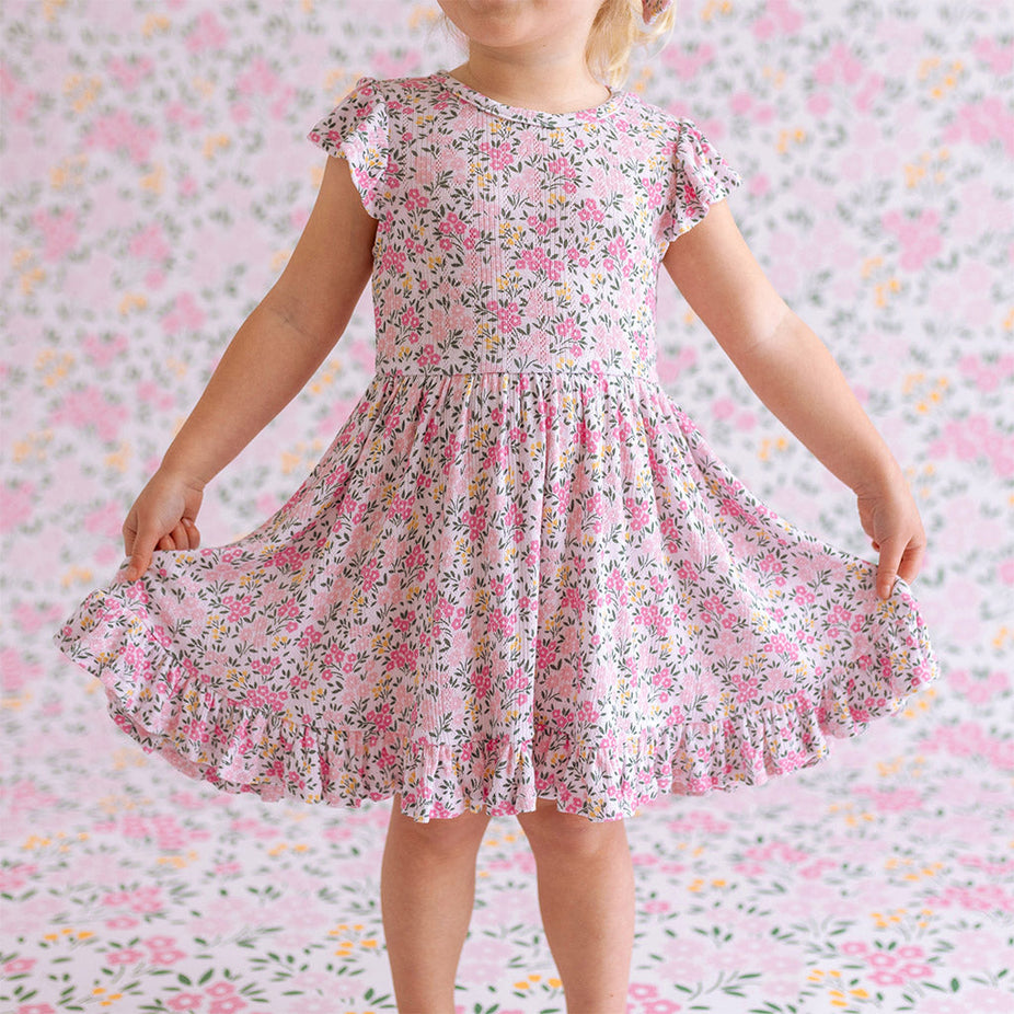 Meadow Haze Pointelle Ruffled Twirl Dress