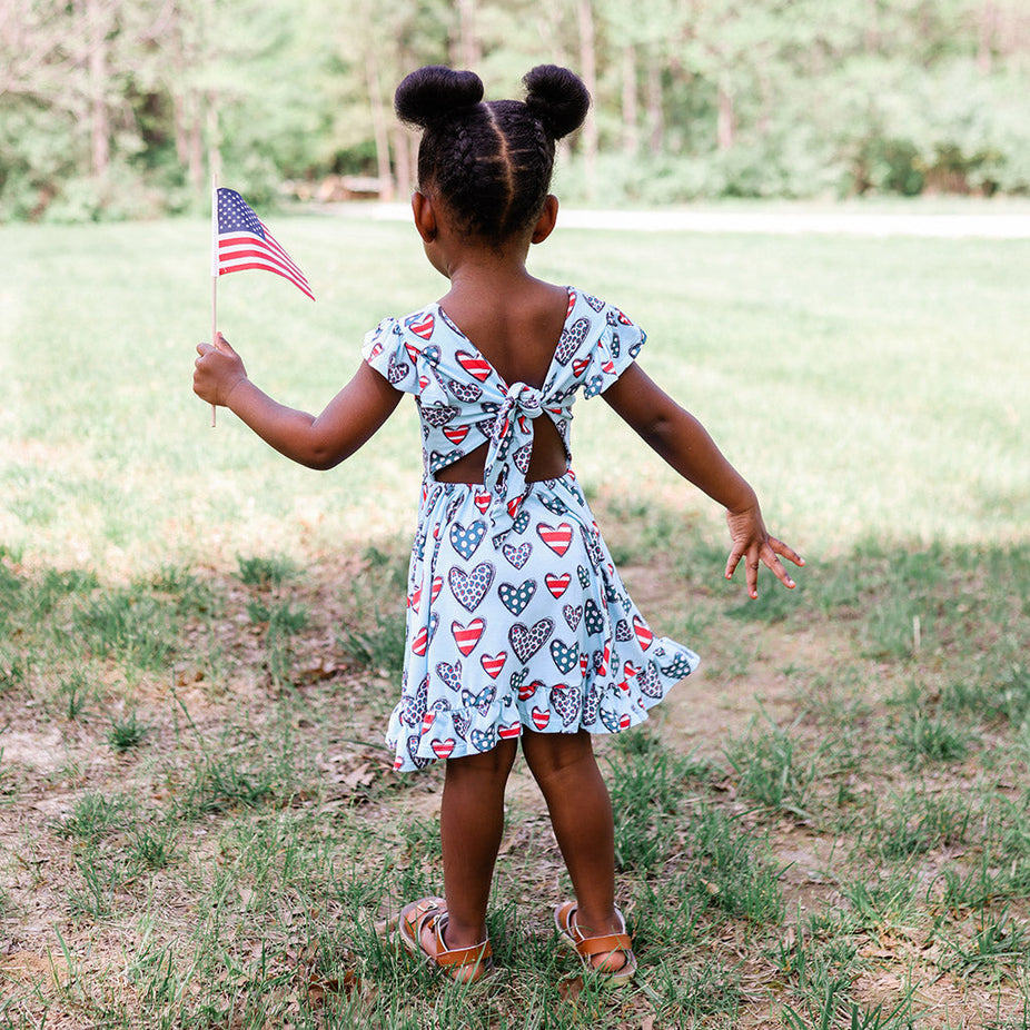 Becky Tie Back Ruffled Twirl Dress