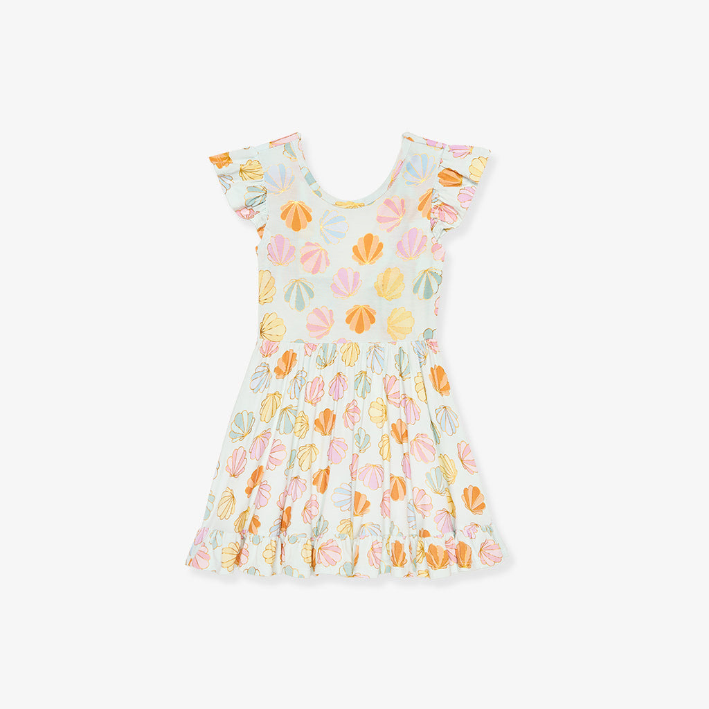 Shelly Tie Back Ruffled Twirl Dress