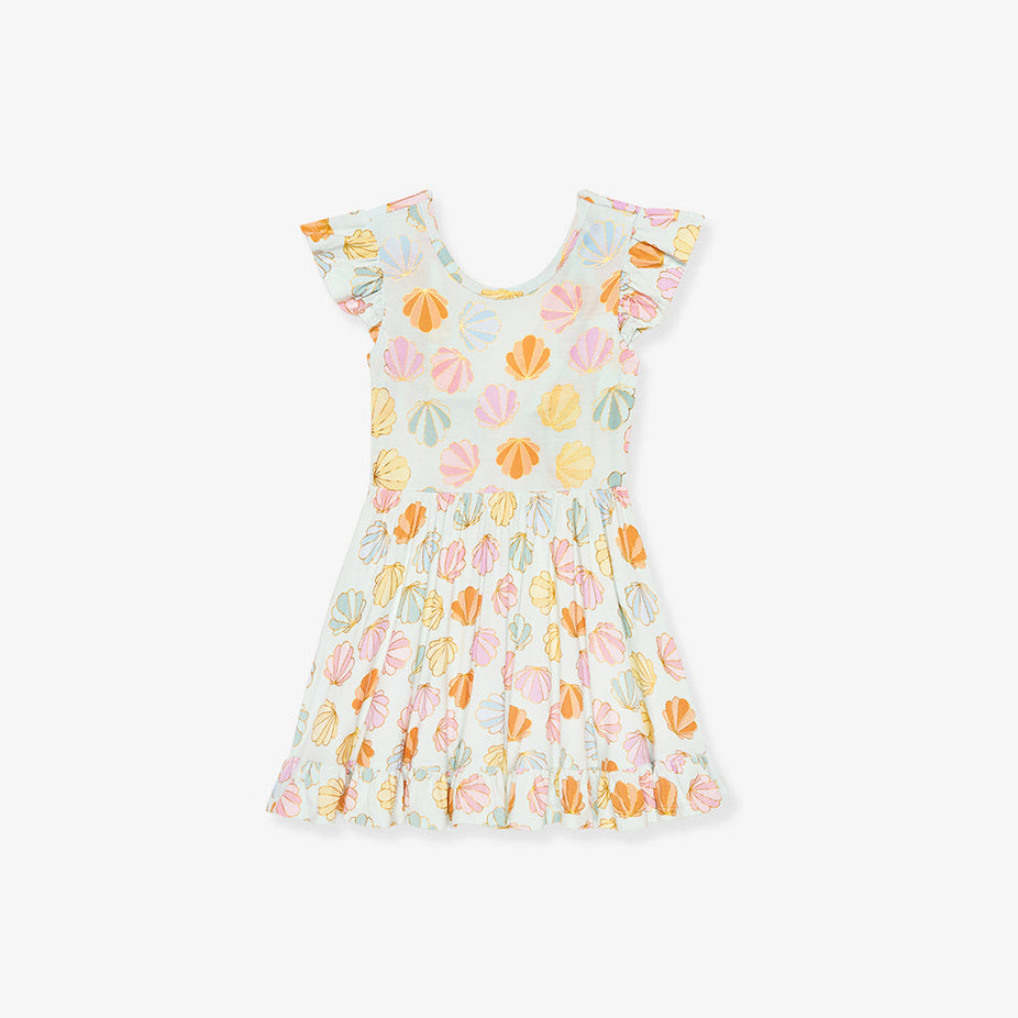 Shelly Tie Back Ruffled Twirl Dress