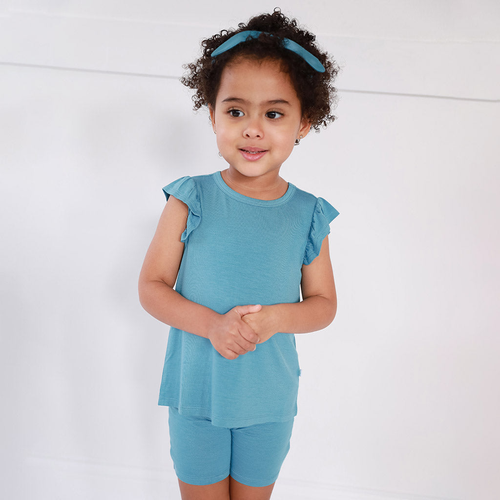 Celestial Blue Ruffled Tee