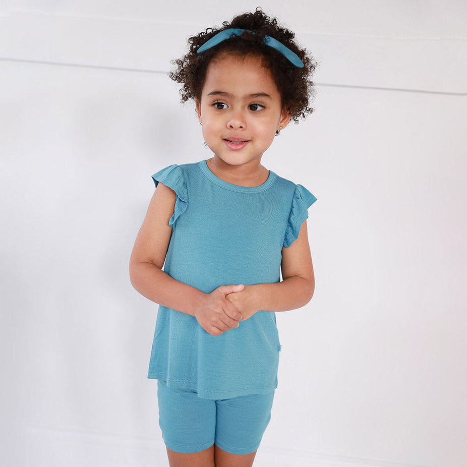 Celestial Blue Ruffled Tee