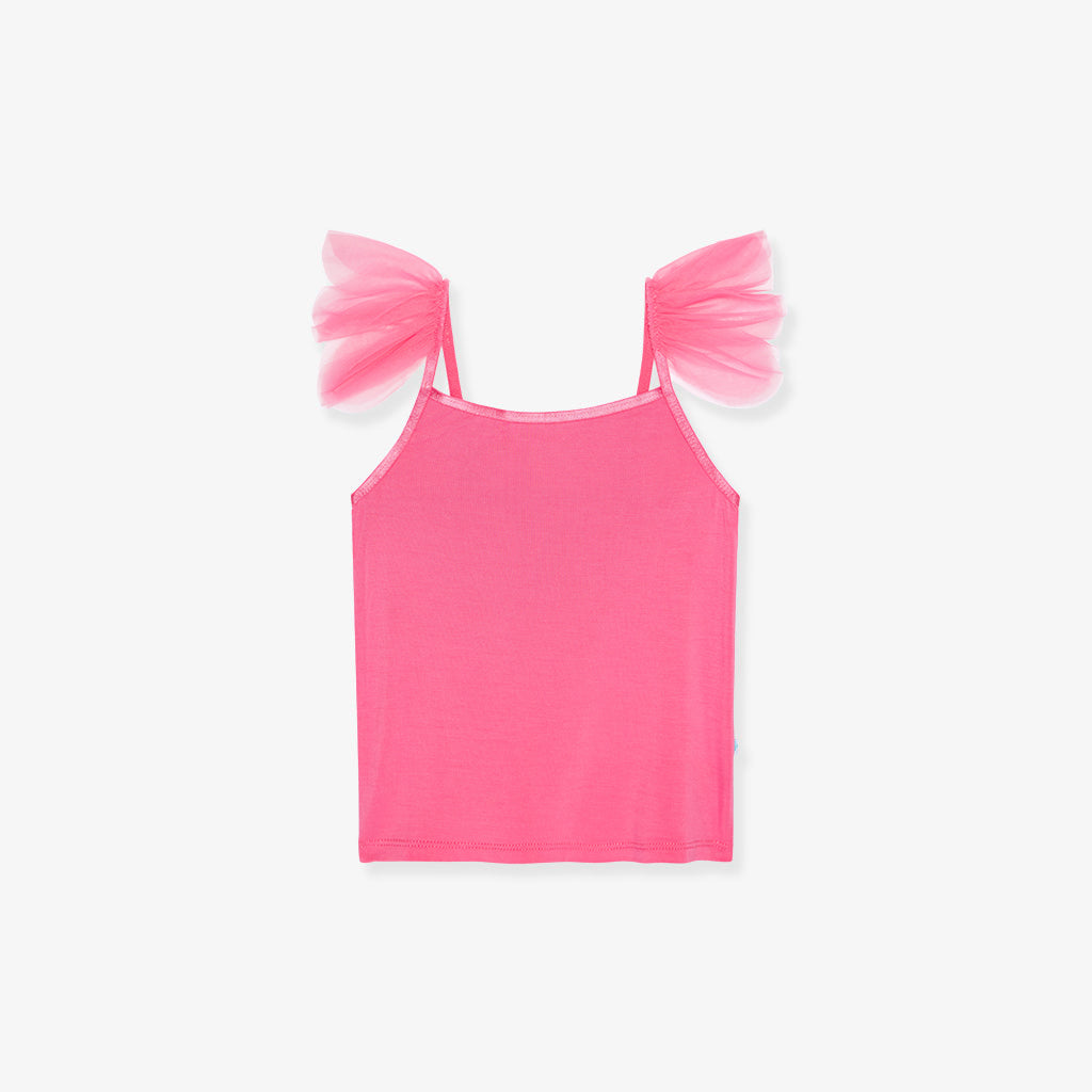 Posh Hot Pink Ruffled Tulle Cami