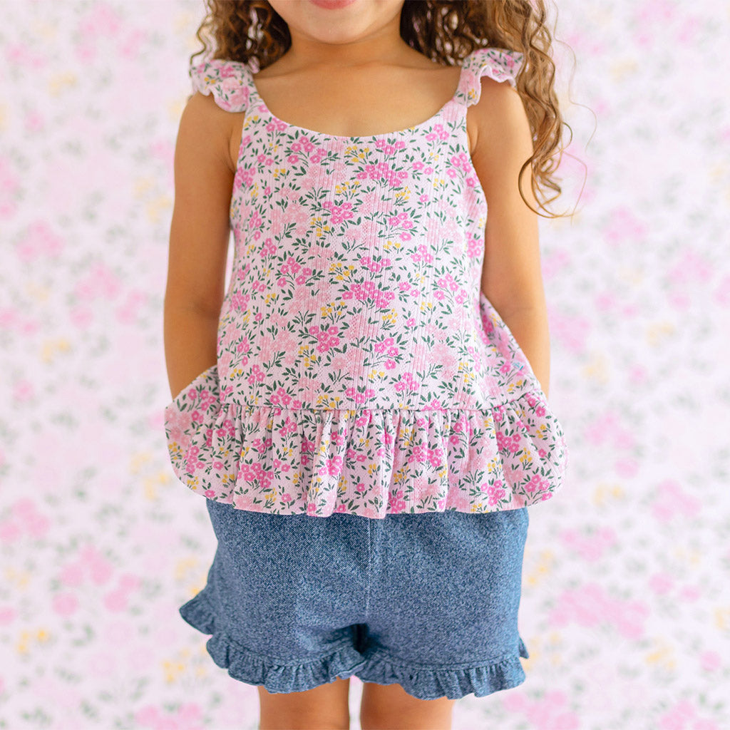 Meadow Haze Pointelle Ruffled Tank