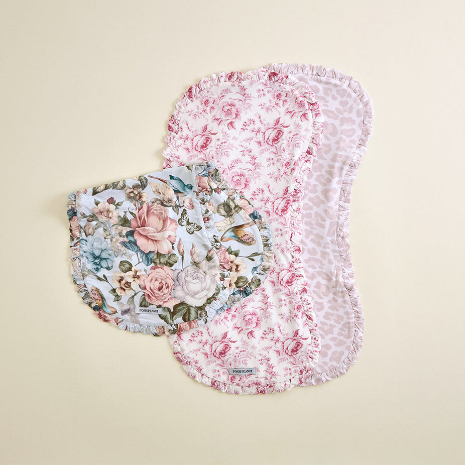 Amarantha Ruffled Burp Cloth Set