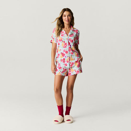 Disney Princess Belle Women's Luxe Pajama Short Set