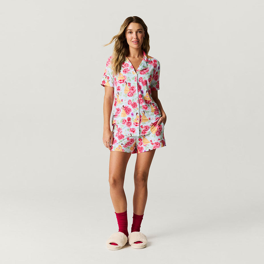 Disney Princess Belle Women's Luxe Pajama Short Set