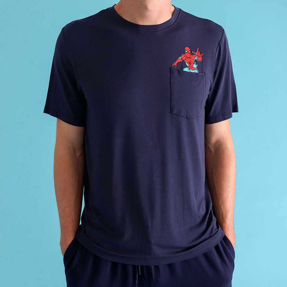 Marvel Classic Spider-Man Men's Pocket Tee