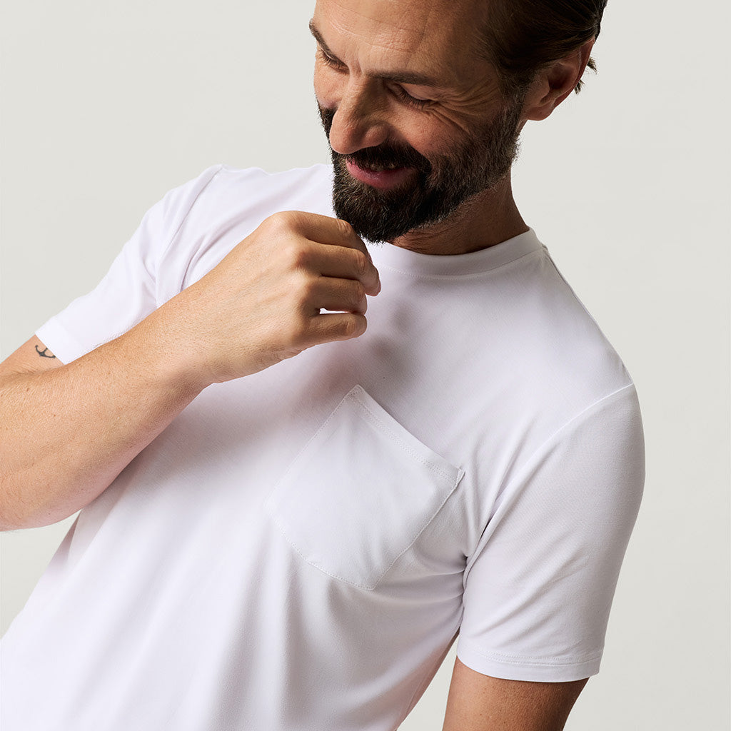 Men's White Pocket Tee