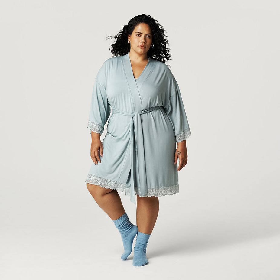 Shadow Green Women's Lace Robe