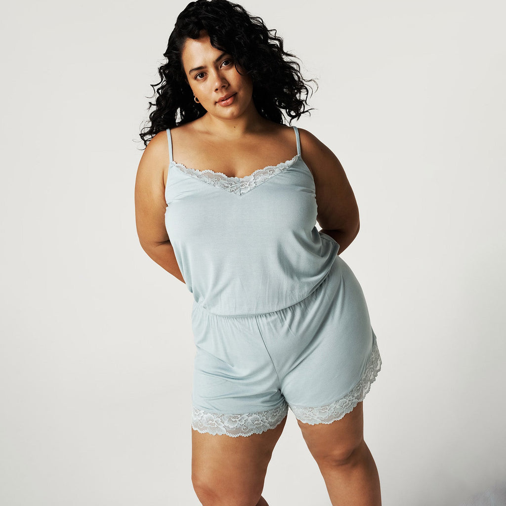 Shadow Green Women's Lace Romper