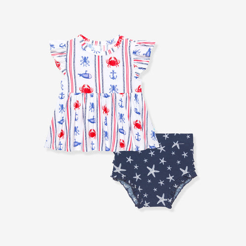 Connor Peplum Ruffled Bummie Set