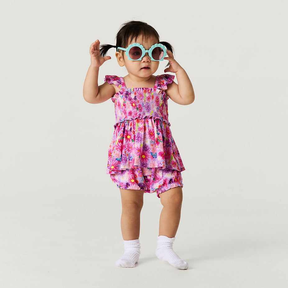 Zinnia Smocked Babydoll Bummie Set