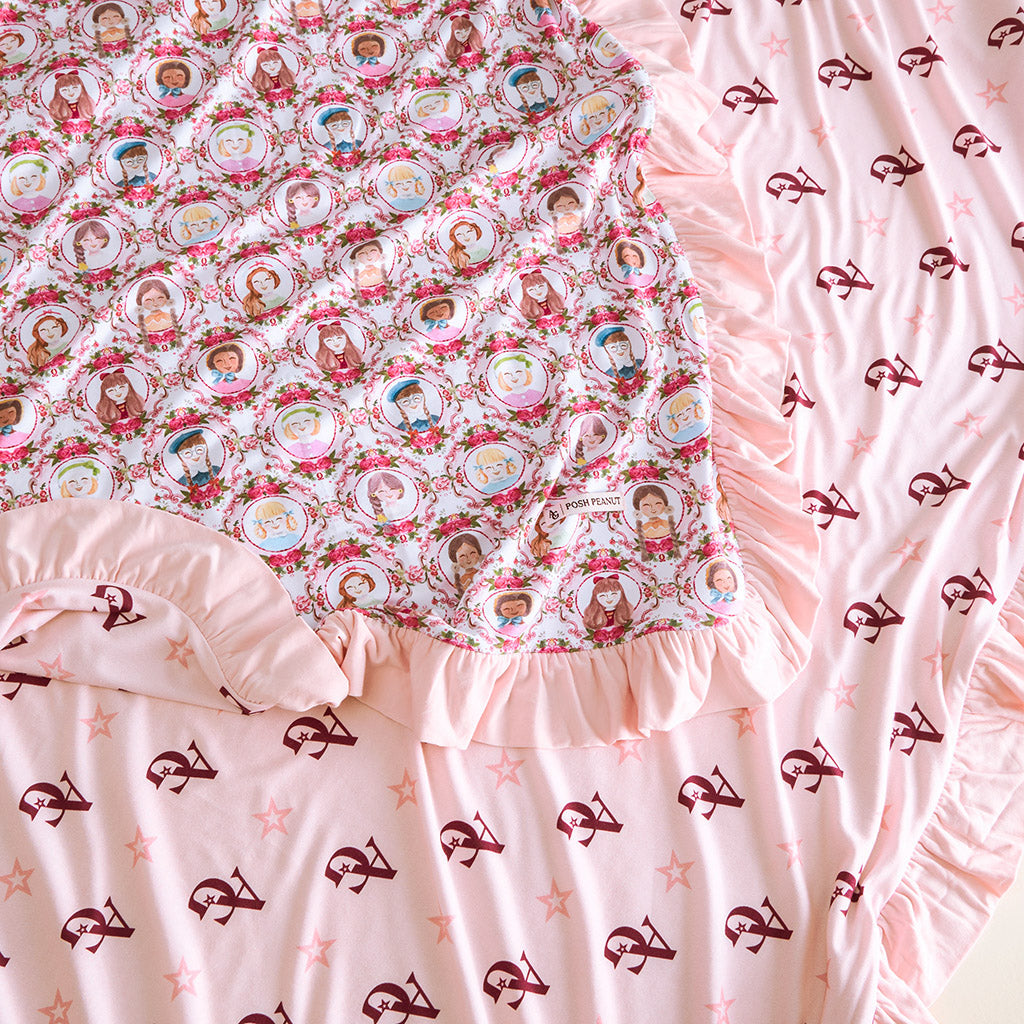 American Girl® American Girls & American Girl® Logo Ruffled Luxe Patoo® Blanket