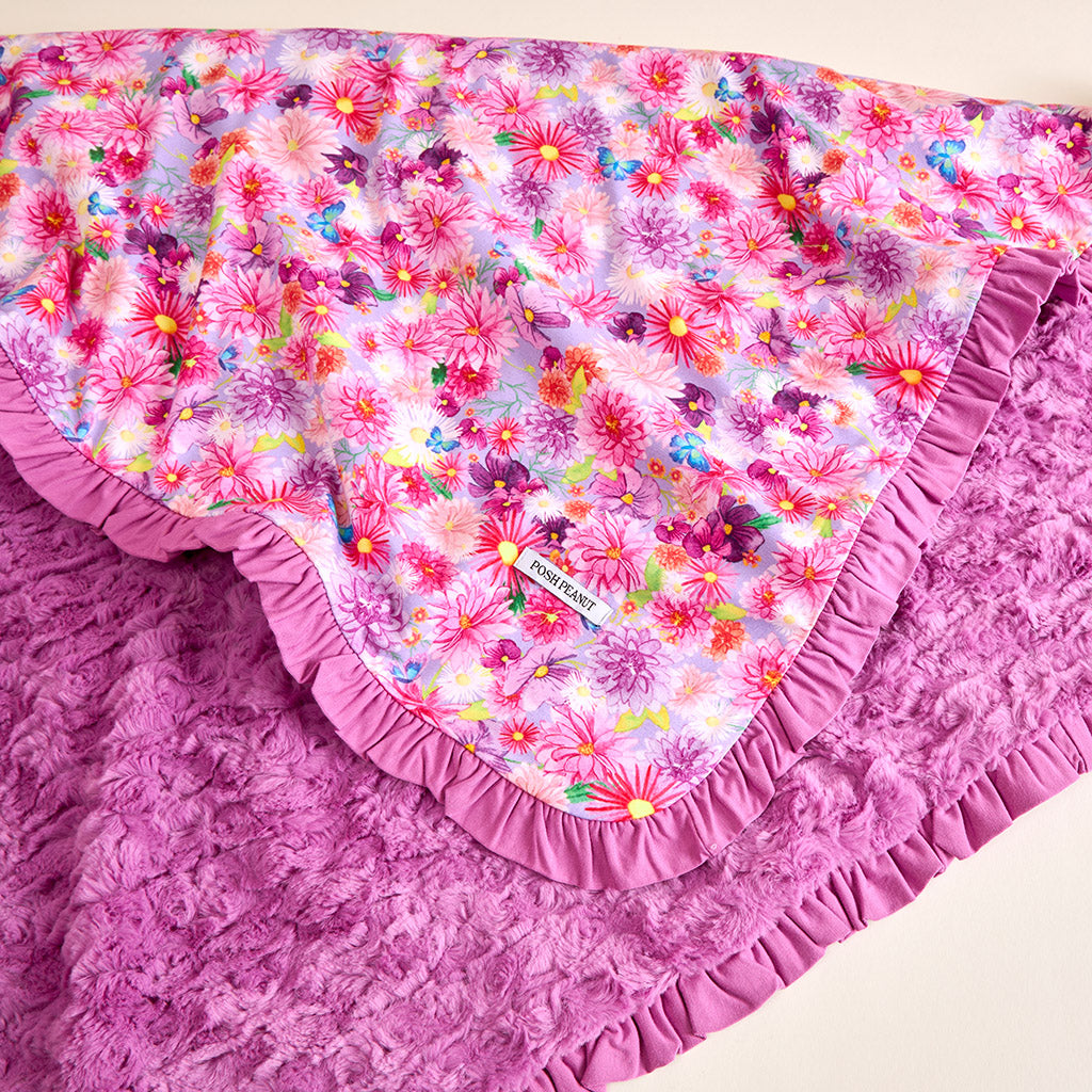 Zinnia Minky Ruffled Luxette Patoo® Blanket