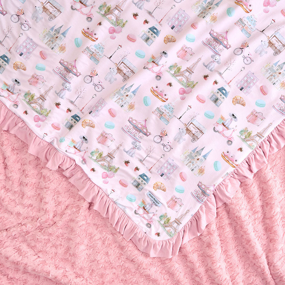Posh Paris Minky Ruffled Luxe Patoo® Blanket