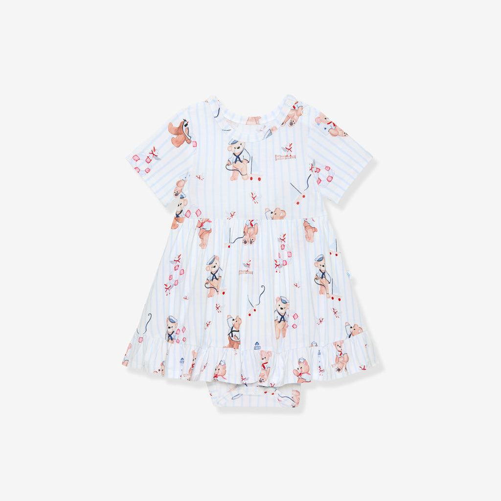 Captain Theo Ruffled Twirl Bodysuit Dress
