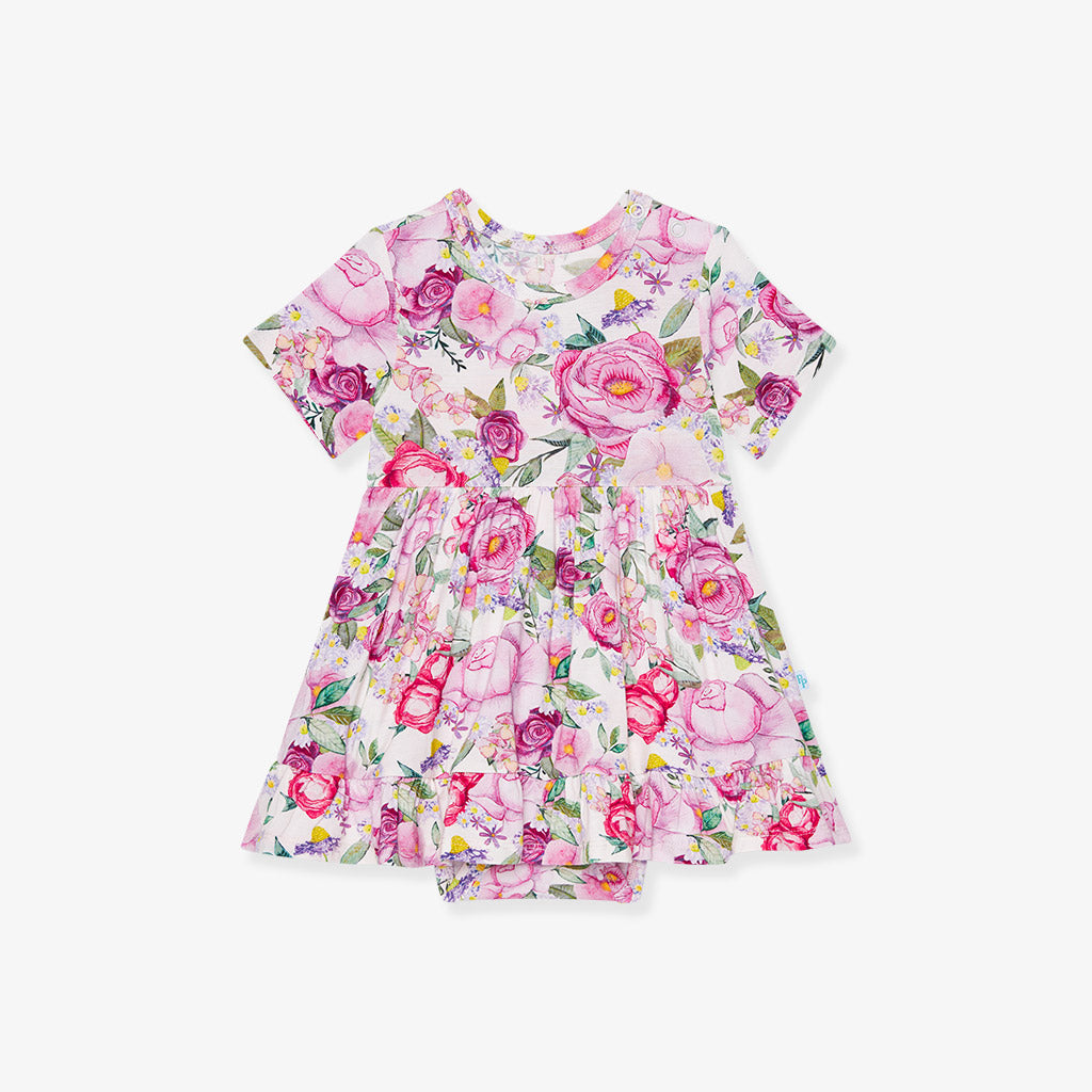 Elly Ruffled Twirl Bodysuit Dress
