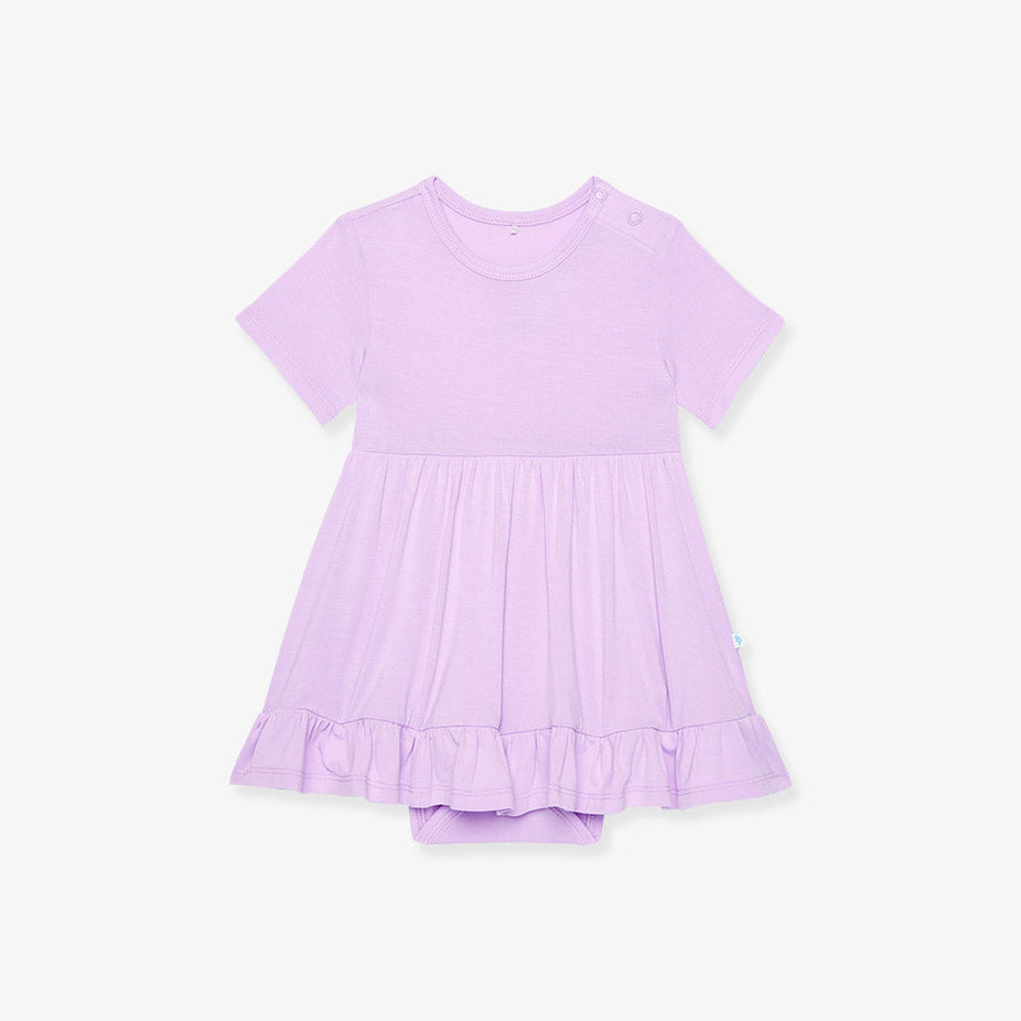 Lavender Haze Ruffled Twirl Bodysuit Dress