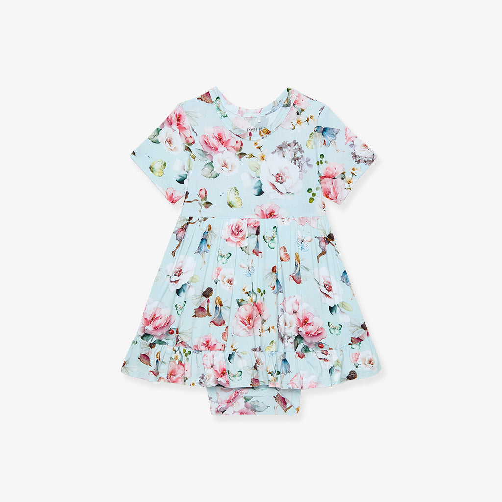 Melinda Ruffled Twirl Bodysuit Dress