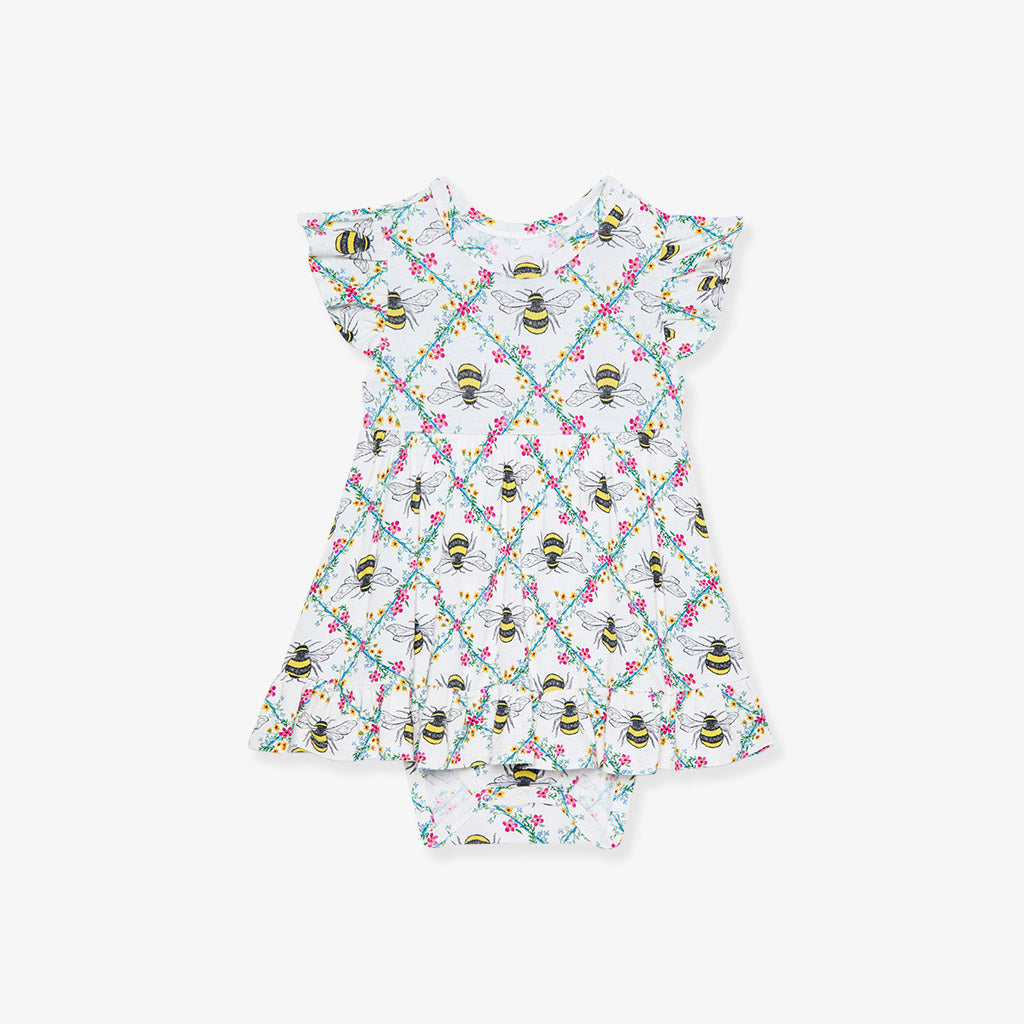 Amie Ruffled Twirl Bodysuit Dress