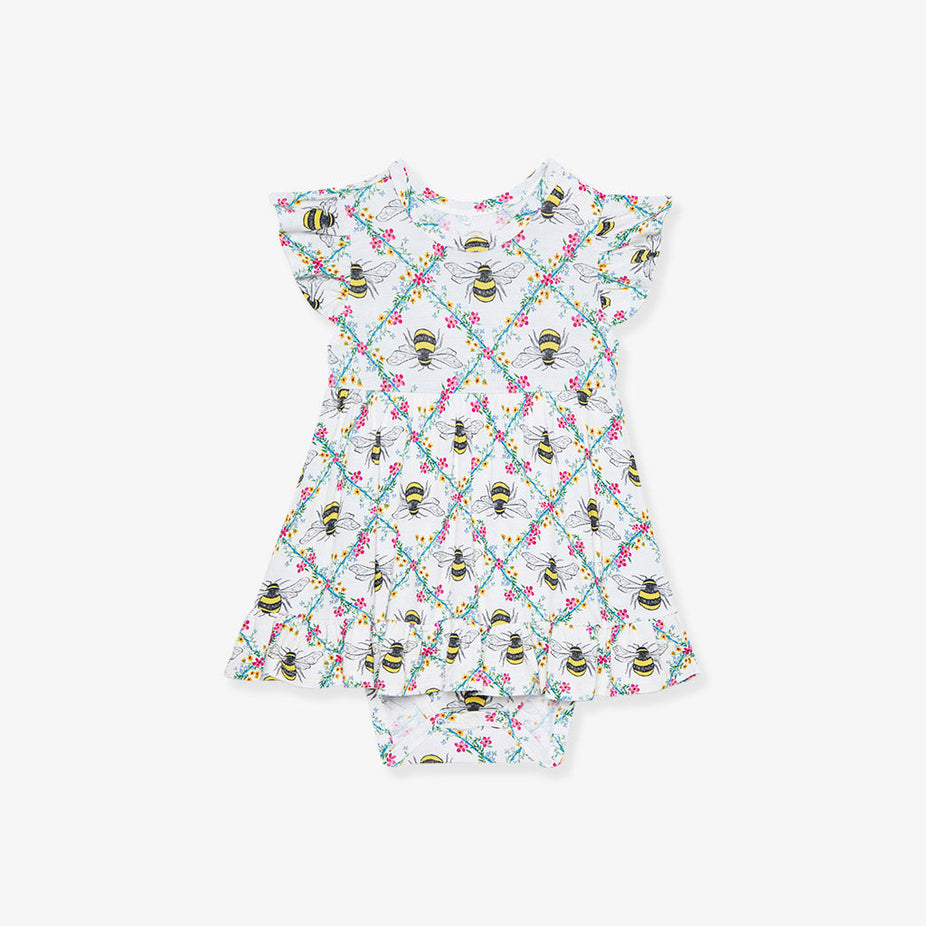Amie Ruffled Twirl Bodysuit Dress