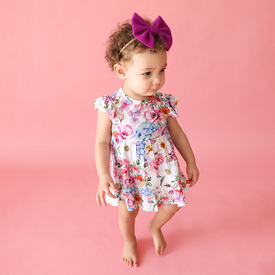 Cynthia Ruffled Twirl Bodysuit Dress