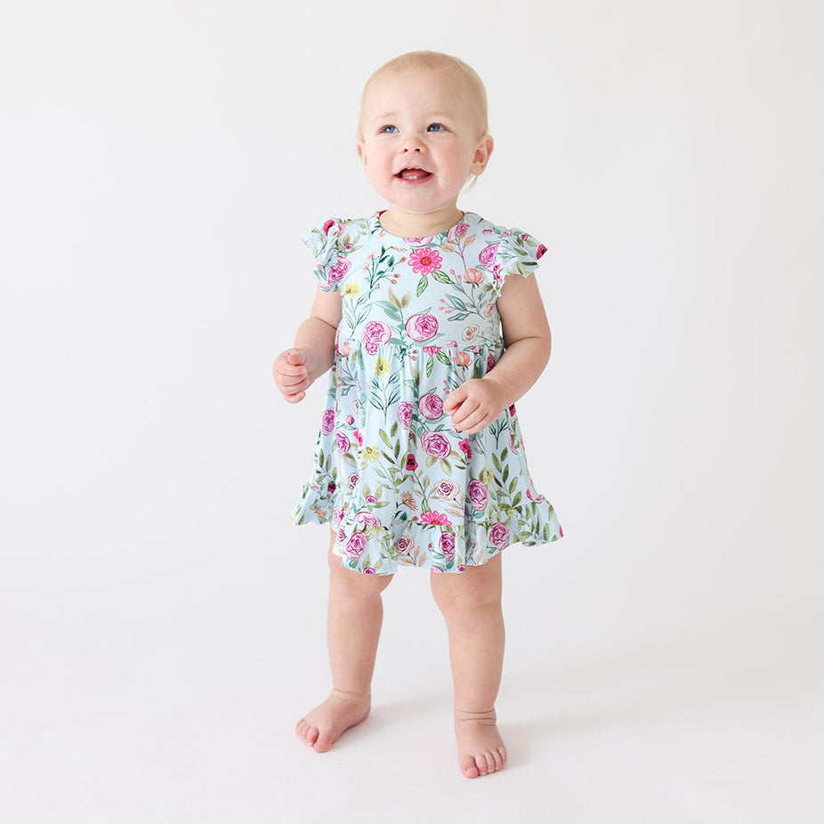 Tasha Ruffled Twirl Bodysuit Dress