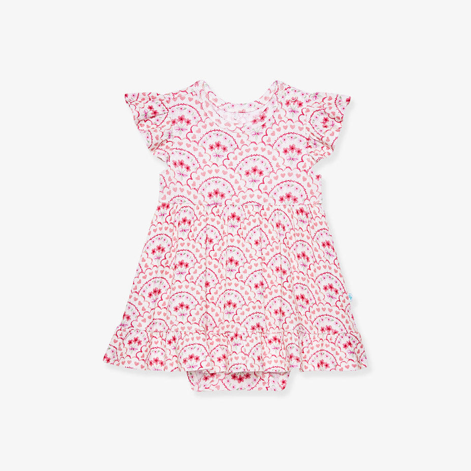 Janelle Pointelle Ruffled Bodysuit Dress