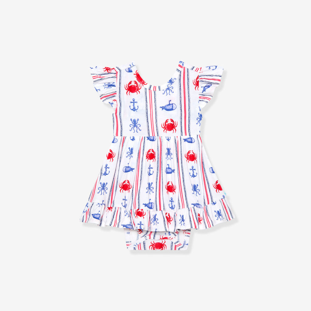 Connor Tie Back Ruffled Bodysuit Dress