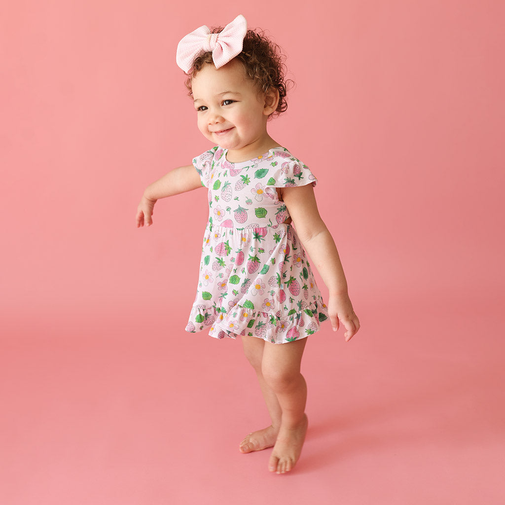 Kyra Tie Back Ruffled Bodysuit Dress