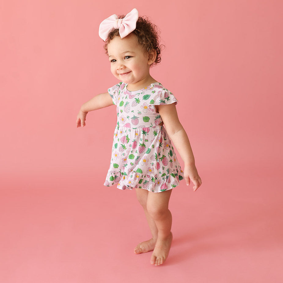 Kyra Tie Back Ruffled Bodysuit Dress