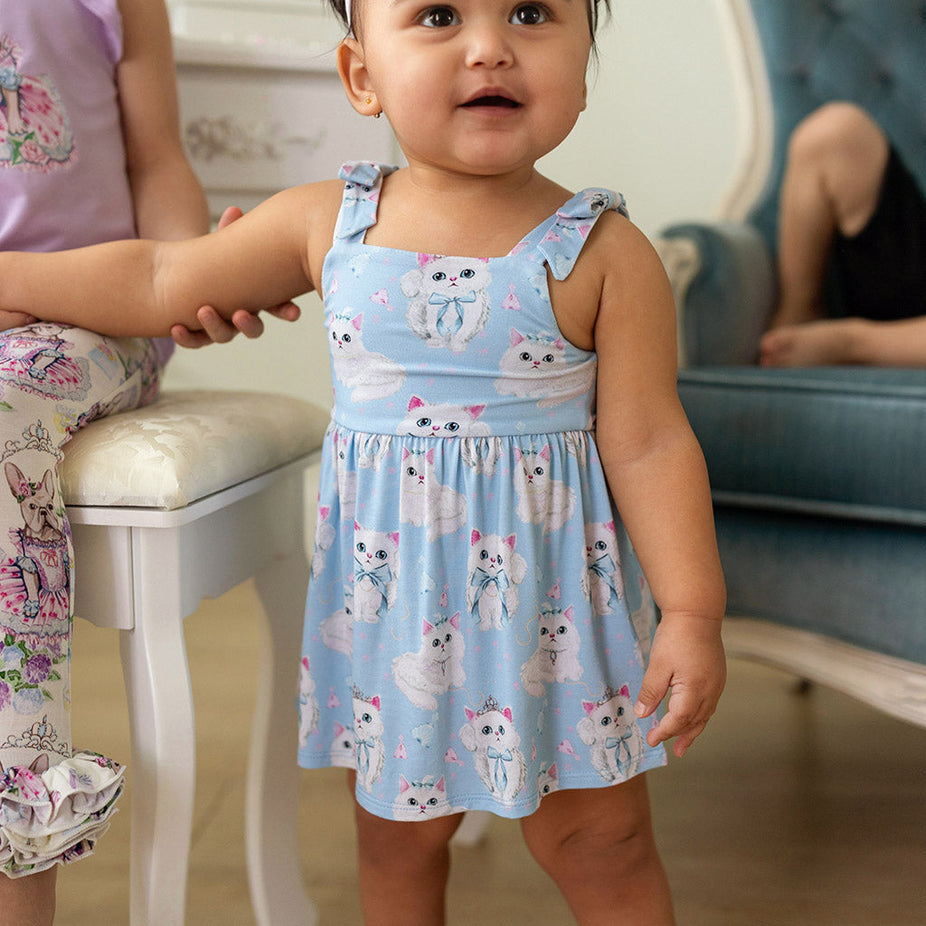 Dixie Cat Bow Babydoll Bodysuit Dress