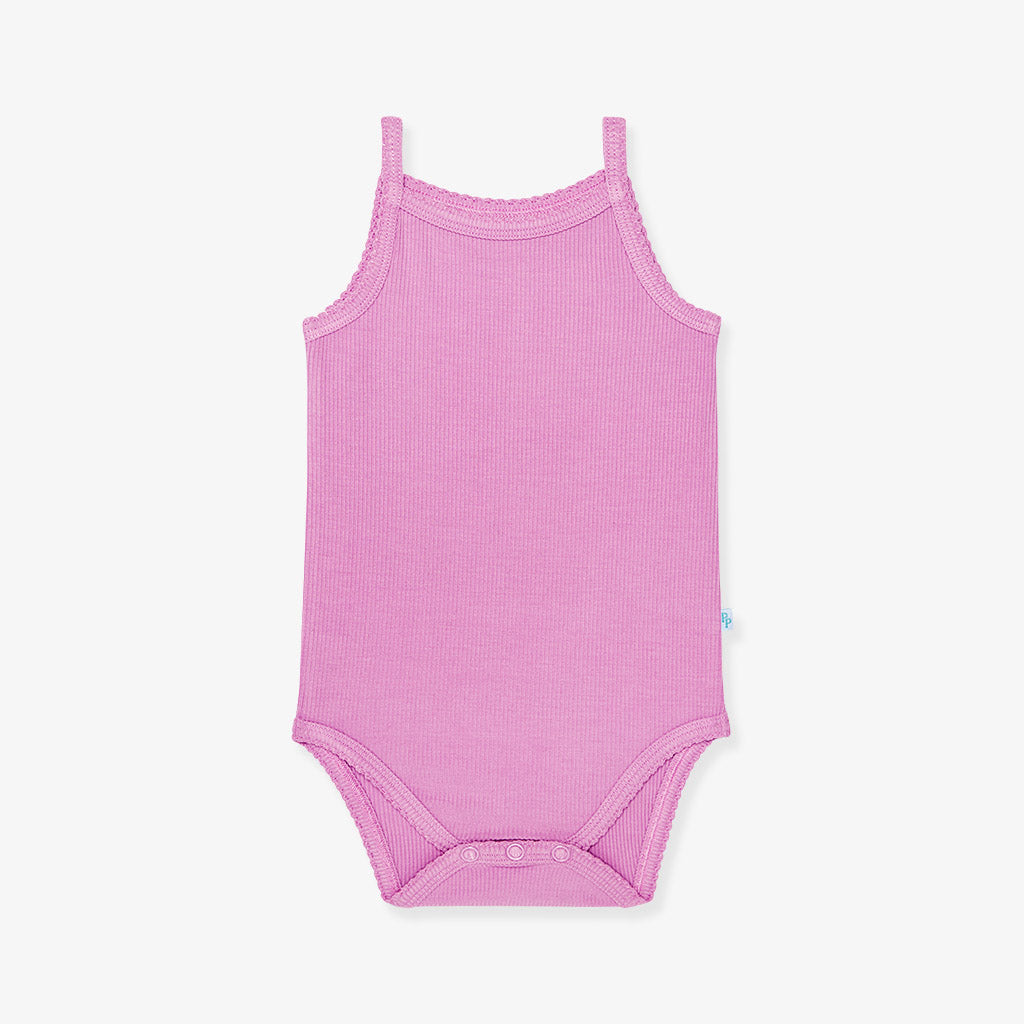 Violet Purple Premium Knit Rib Scallop Bodysuit