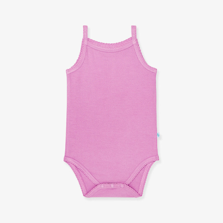 Violet Purple Premium Knit Rib Scallop Bodysuit