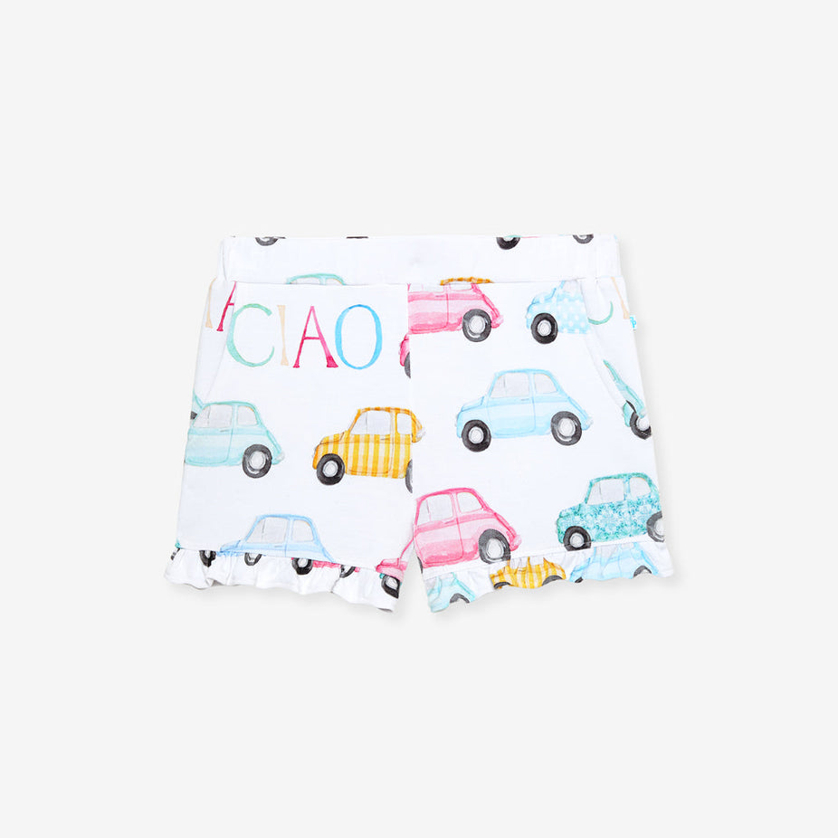 Ciao French Terry Ruffled Shorts