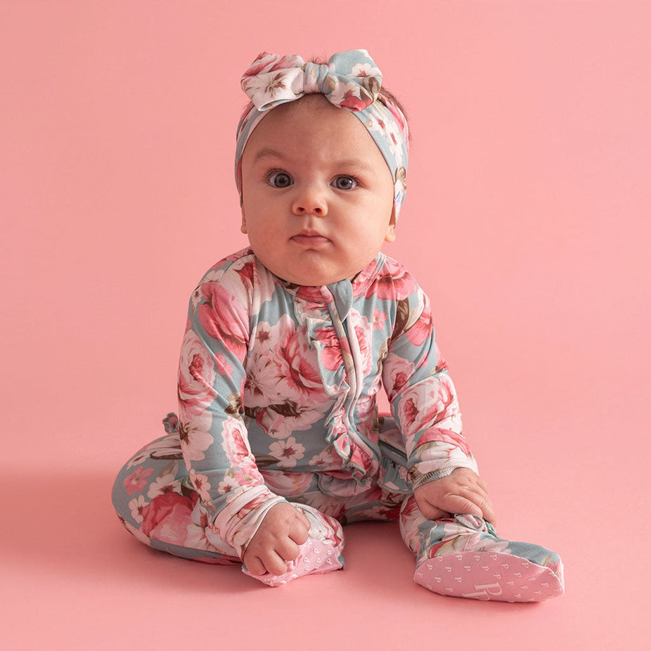 Briana Footie Ruffled Zippered One Piece