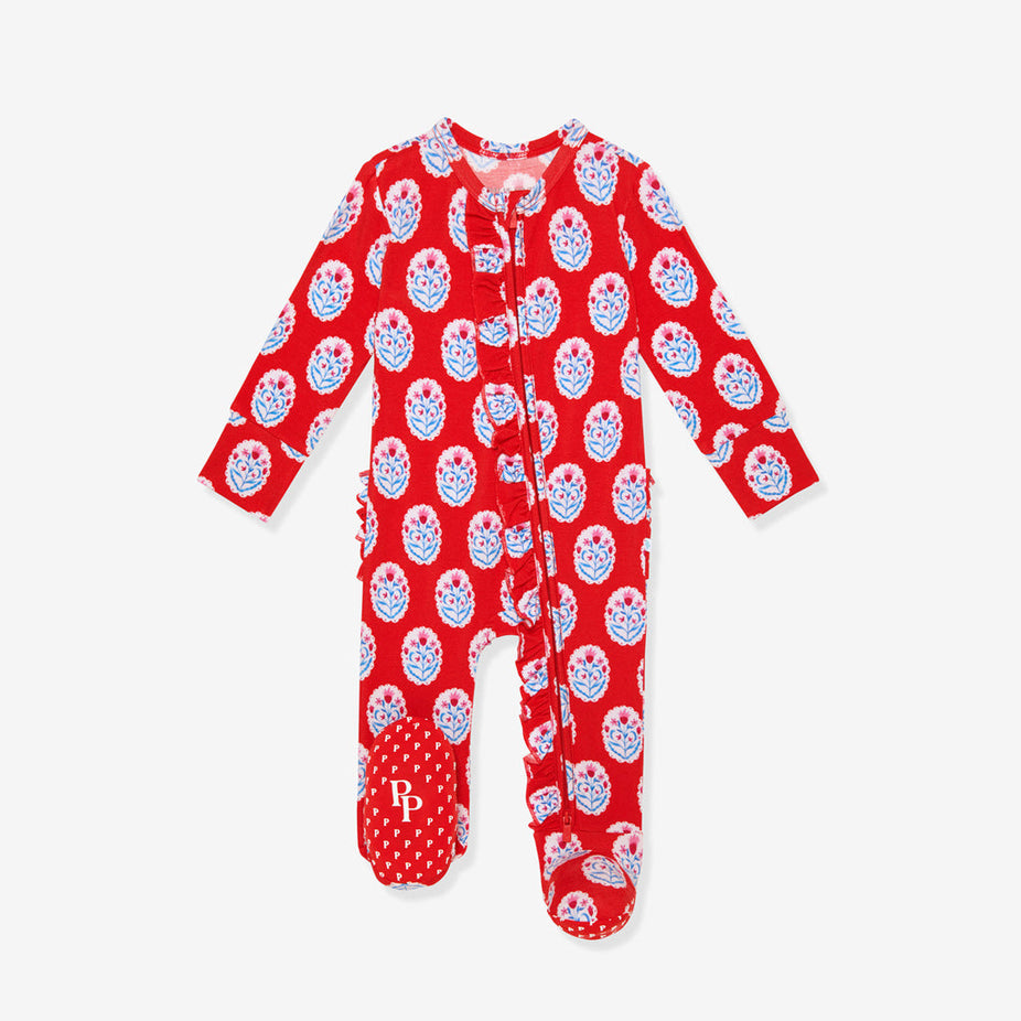Cece Footie Ruffled Zippered One Piece