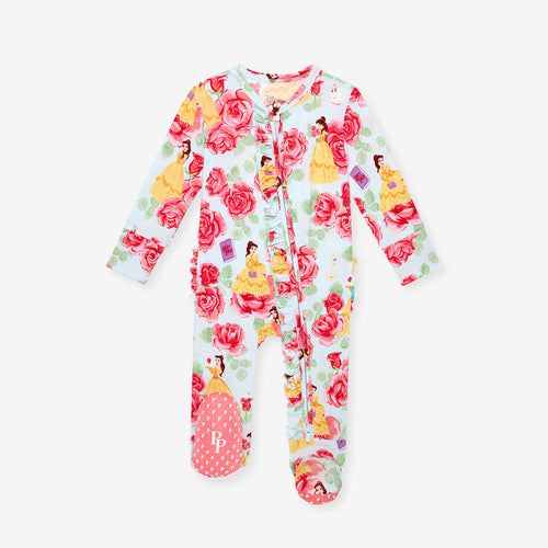 Disney Princess Belle Footie Ruffled Zippered One Piece