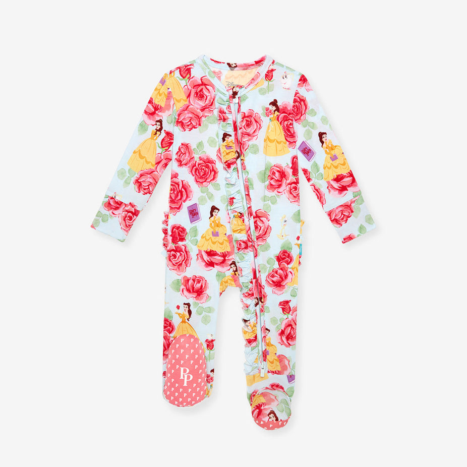 Disney Princess Belle Footie Ruffled Zippered One Piece
