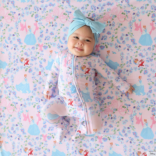 Disney Princess Cinderella Footie Ruffled Zippered One Piece